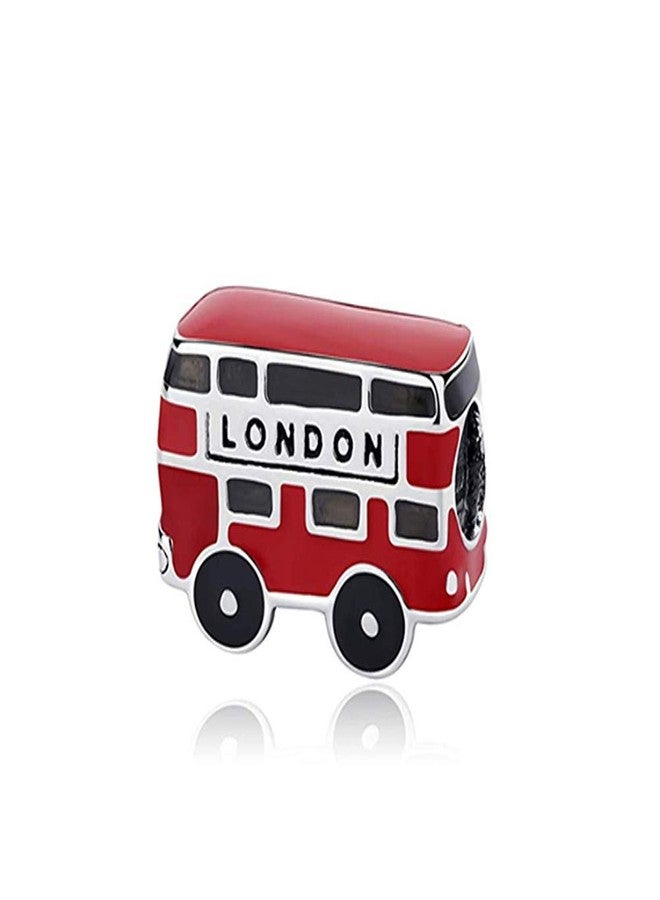 ARTCHARM London Double Decker Bus Charm 925 Sterling Silver with Red Enamel, Travel/DIY Charms-Peaceful Theme, Memorable Gifts for Volunteer (London Bus) - Image 1